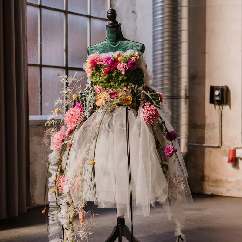 Zebra Press feature — dress with vines