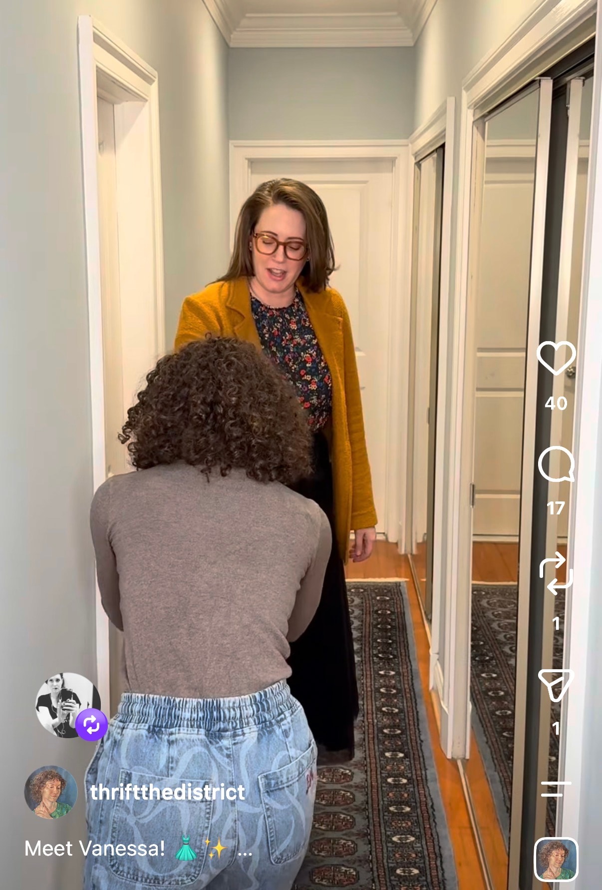 Stephanie styling a client in their home closet